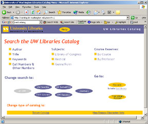 UW Library Catalog