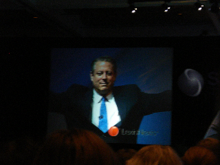 Al Gore speaking at the SLA conference