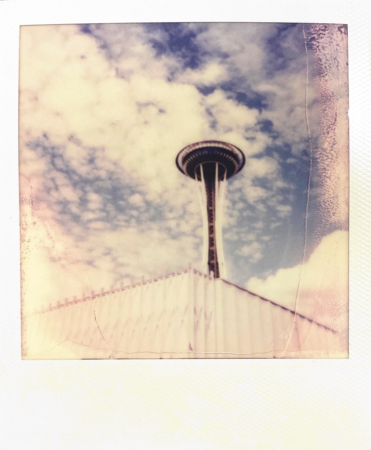 this is a polaroid of the Space Needle