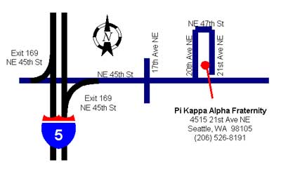 Map to Pi Kappa Alpha chapter house