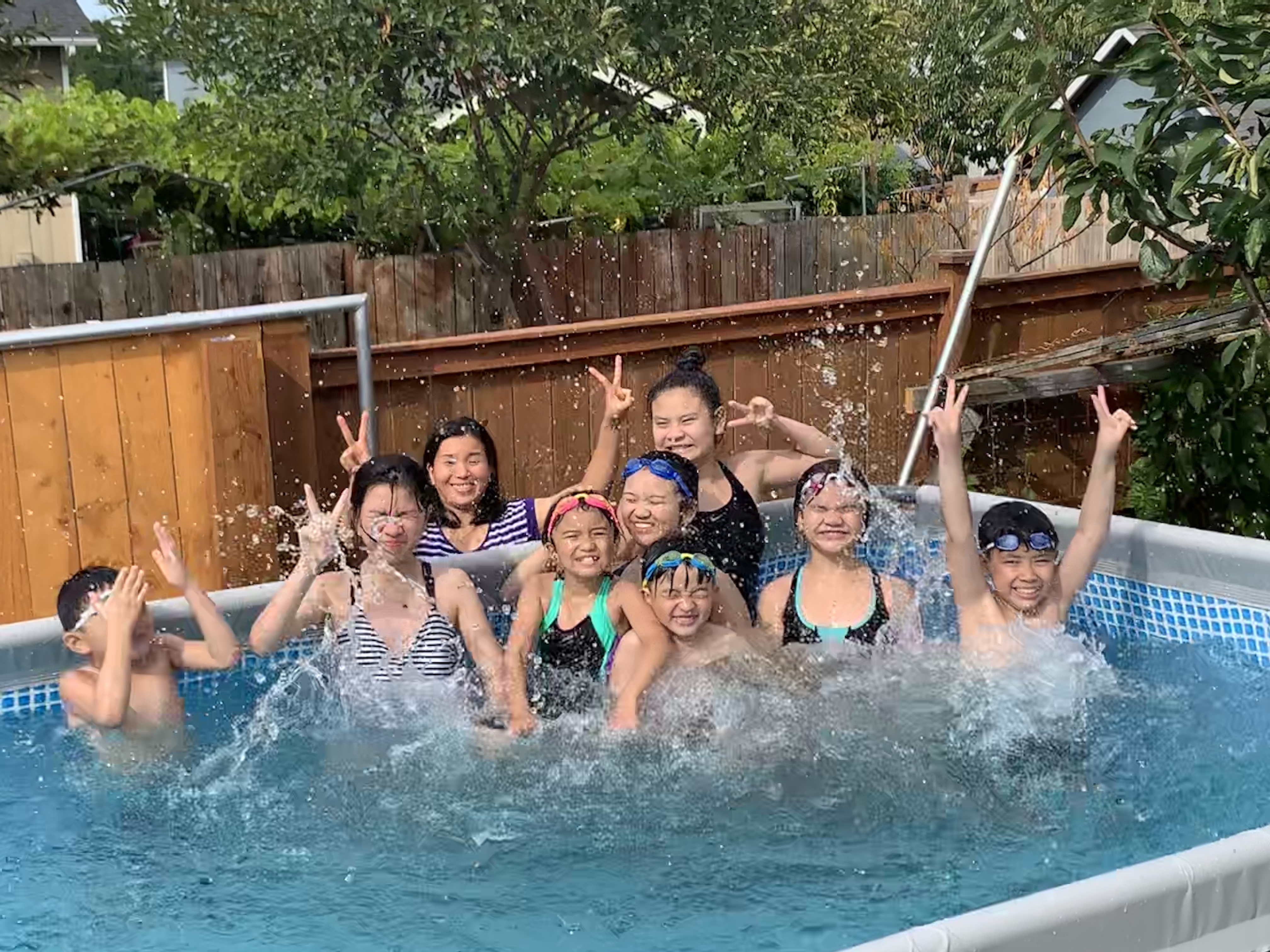  bunch of kids in the pool