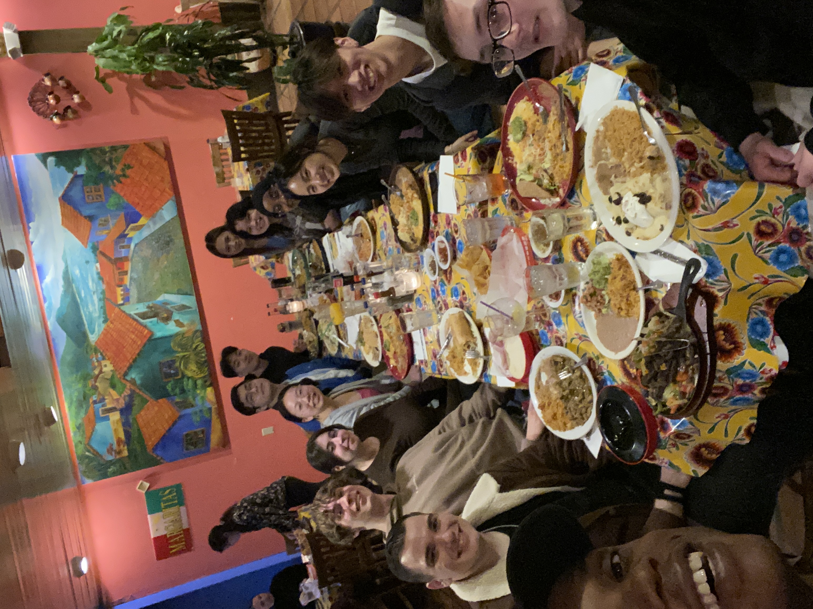 Laysha and the CSE 197 teaching team at a restaurant