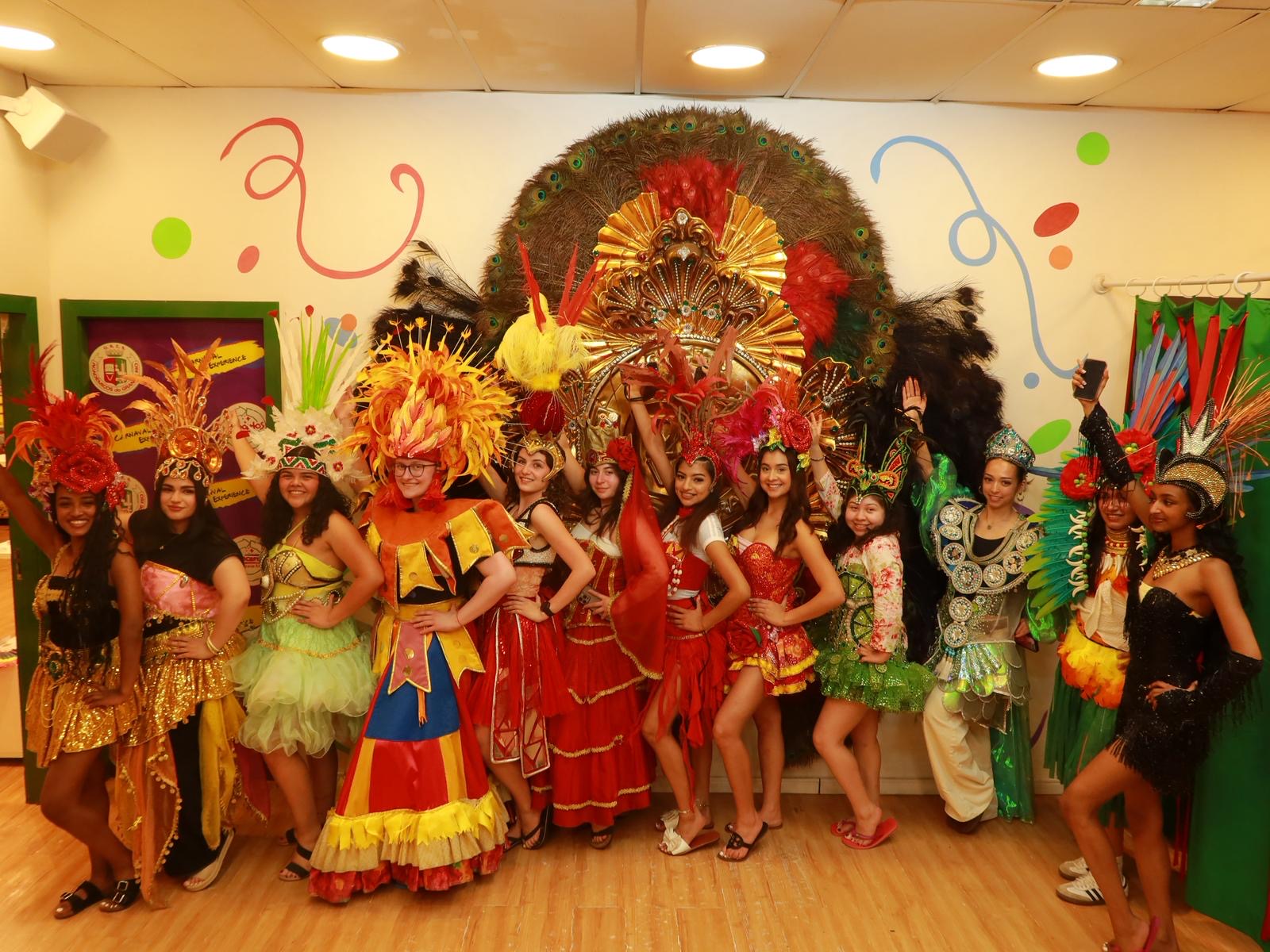 Students all in Carnaval Costumes