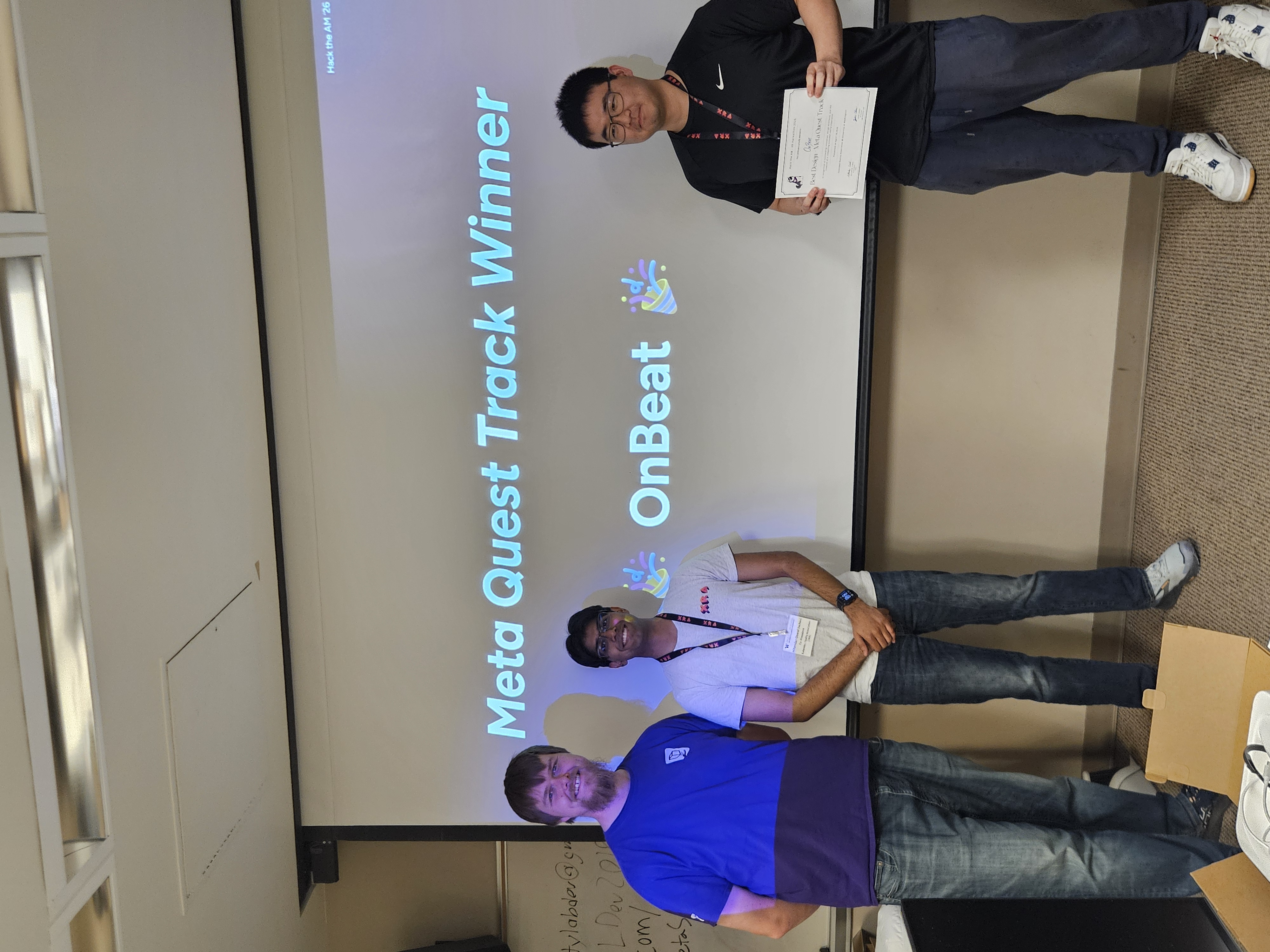 OnBeat team — Meta Quest Track winners